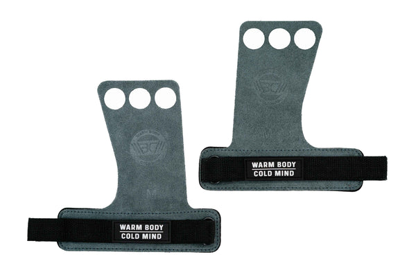 Leather Hand Grips Basic Gray