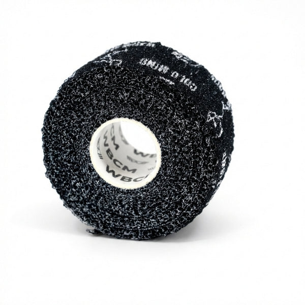 Black 1,5" Narrow Weightlifting thumb Tape with Stickman design - Warm Body Cold Mind