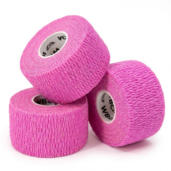 Pink 1,5" Narrow Weightlifting thumb Tape no print (3 per pack) - Warm Body Cold Mind