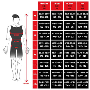 WEIGHTLIFTING COMPRESSION SINGLET S-4 Size Chart - Warm Body Cold Mind