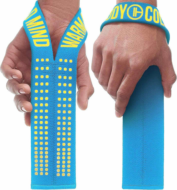 Weight Lifting Wrist Straps V1 Blue/Yellow