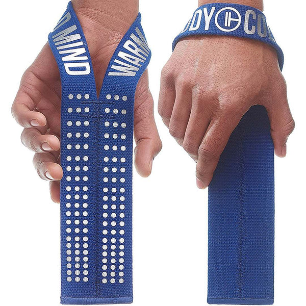 Weight Lifting Wrist Straps V1 Navy/Silver