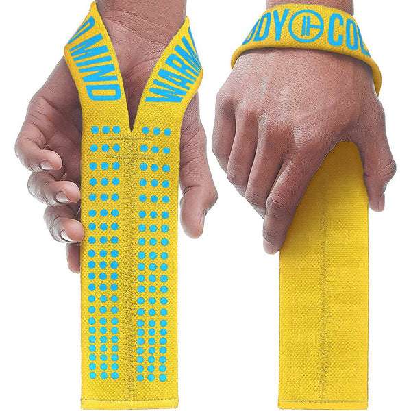 Weight Lifting Wrist Straps V1 Yellow/Blue