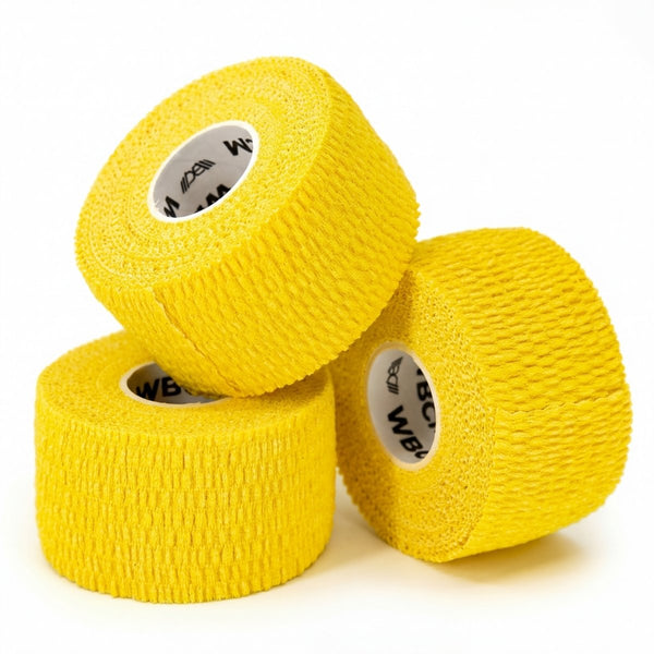 Yellow 1,5" Narrow Weightlifting thumb Tape - Warm Body Cold Mind