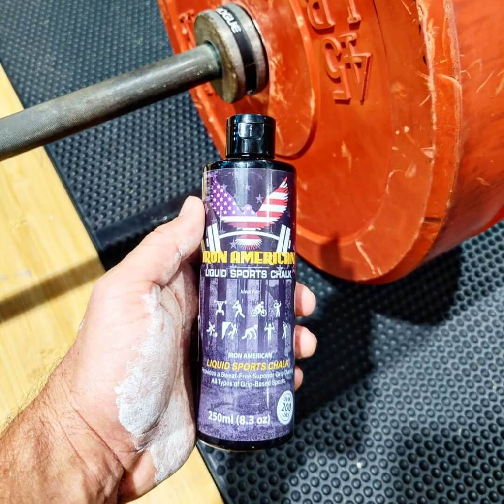 IRON AMERICAN Liquid Sports Chalk in use