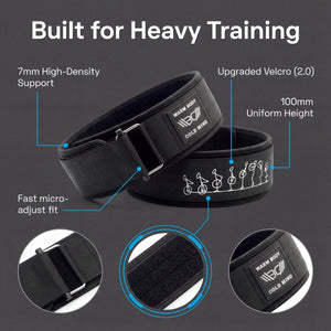 Demonstration of the features of the Black 4″ Weightlifting Nylon Belt 2.0 – Warm Body Cold Mind
