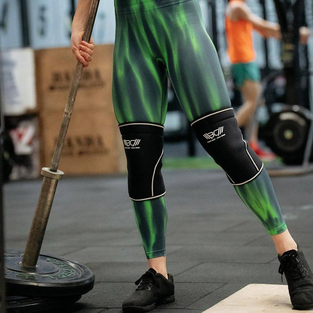 Warm Body Cold Mind Weightlifting Knee Sleeves in use