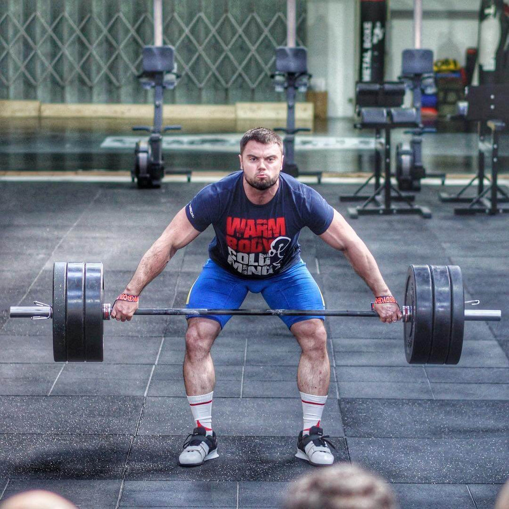 WBCM Long Weightlifting Socks in use