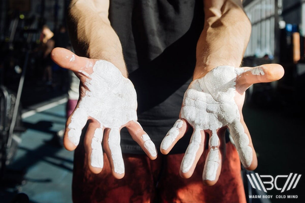 Using liquid chalk for exercising in gym