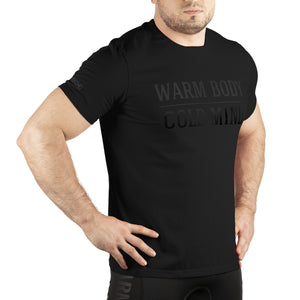 Warm Body Cold Mind Men's T-Shirt V2 Black on Black 